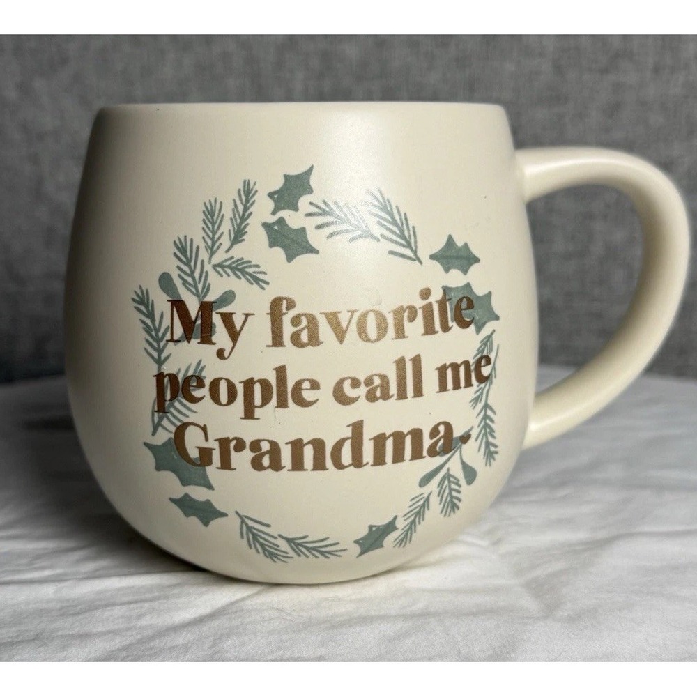 Christmas Wreath My Favorite People Call Me Grandma Coffee Tea Mug Large 22oz